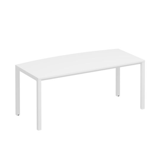 Стол руководителя на металлокаркасе КФ белый премиум / белый
