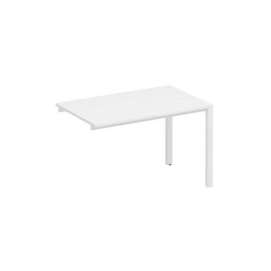 Секция стола рабочей станции на металлокаркасе КФ белый премиум / белый