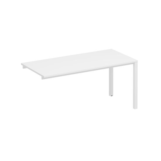 Секция стола рабочей станции на металлокаркасе КФ белый премиум / белый