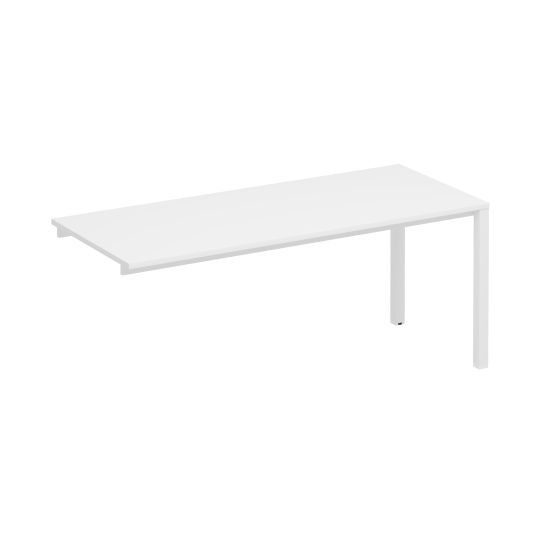 Секция стола рабочей станции на металлокаркасе КФ белый премиум / белый