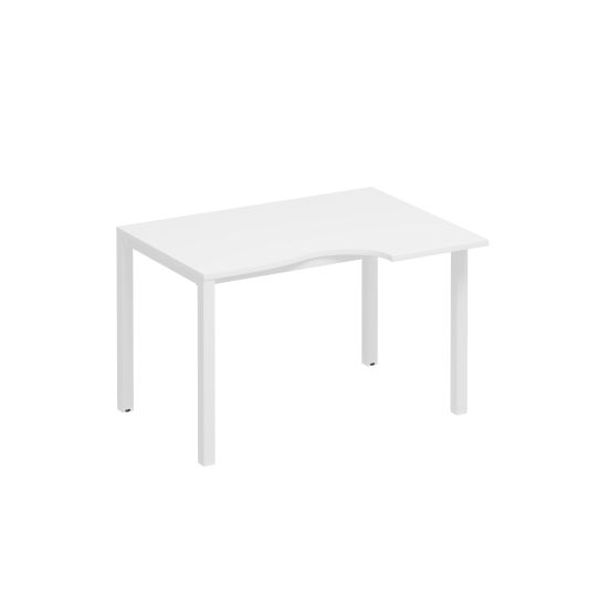 Стол эргономичный правый на металлокаркасе КФ белый премиум / белый