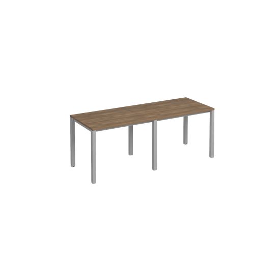 Рабочая станция на металлокаркасе КФ (2х100) дуб шамони темный / серый