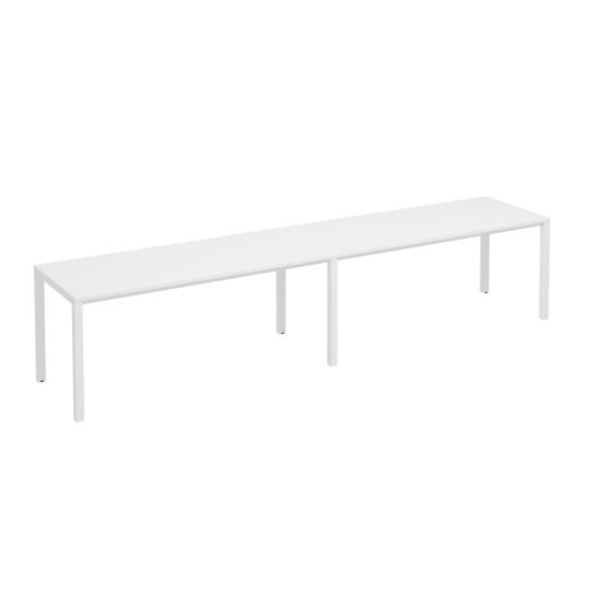 Рабочая станция на металлокаркасе КФ (2х180) белый премиум / белый
