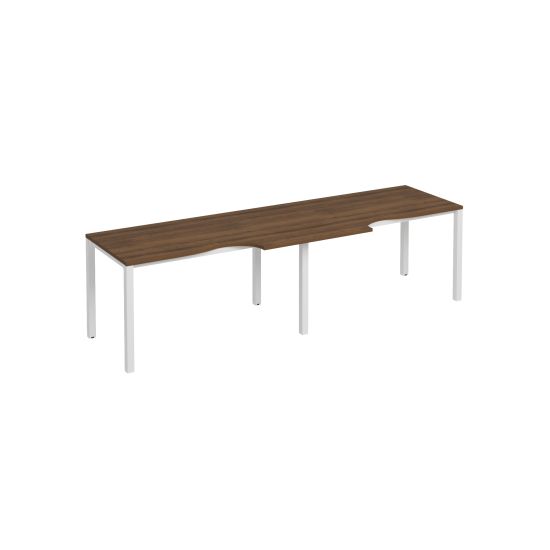 Рабочая станция (2х140) столы на металлокаркасе КФ французский орех / белый