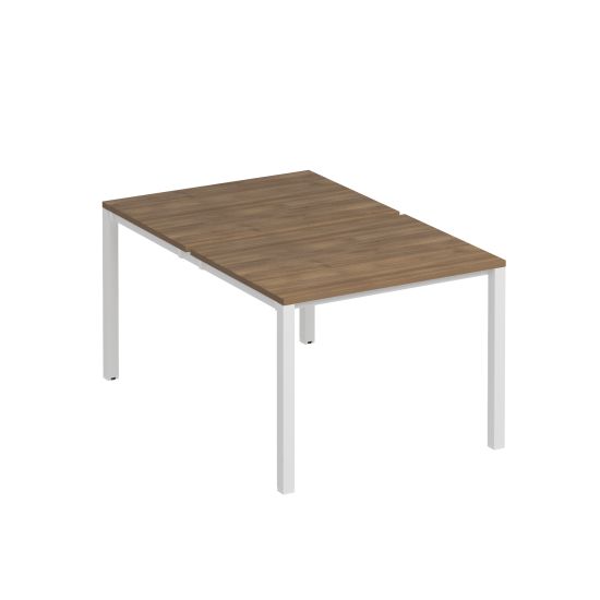 Рабочая станция на металлокаркасе КФ (2х100) дуб шамони темный / белый