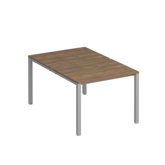 Рабочая станция на металлокаркасе КФ (2х100) дуб шамони темный / серый