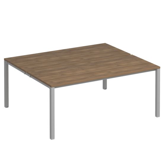 Рабочая станция на металлокаркасе КФ (2х180) дуб шамони темный / серый