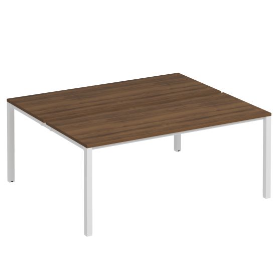 Рабочая станция на металлокаркасе КФ (2х180) французский орех / белый