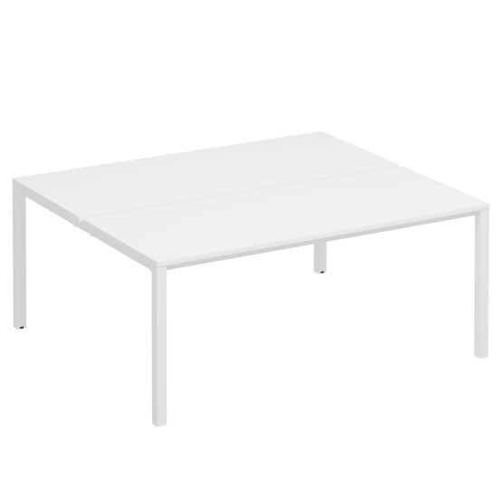 Рабочая станция на металлокаркасе КФ (2х180) белый премиум / белый