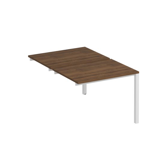 Секция стола рабочей станции на металлокаркасе КФ (2х100) французский орех / белый