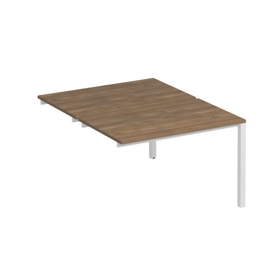 Секция стола рабочей станции на металлокаркасе КФ (2х120) дуб шамони темный / белый
