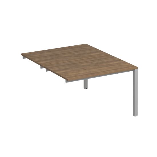 Секция стола рабочей станции на металлокаркасе КФ (2х120) дуб шамони темный / серый