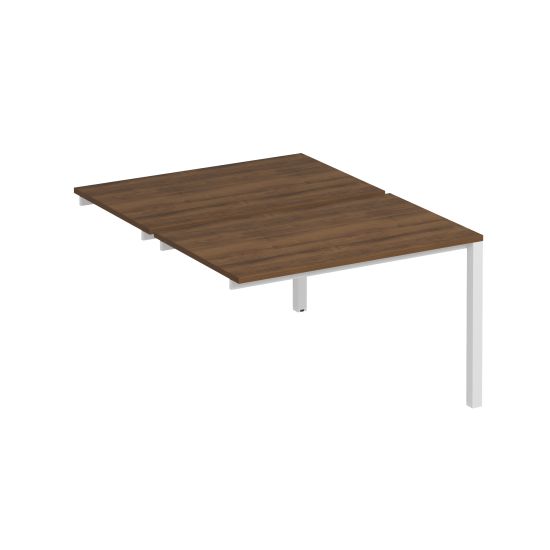 Секция стола рабочей станции на металлокаркасе КФ (2х120) французский орех / белый