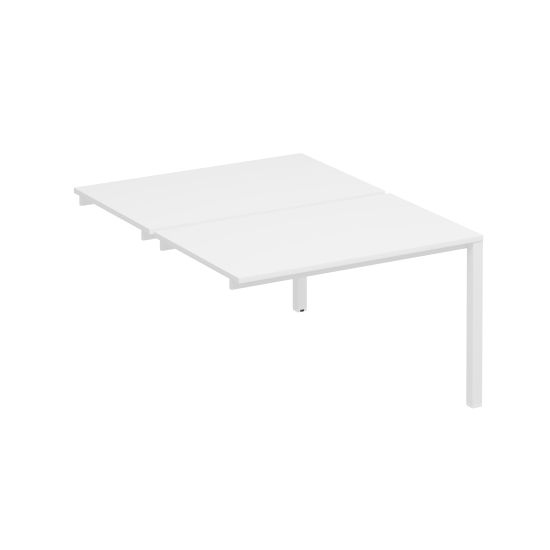 Секция стола рабочей станции на металлокаркасе КФ (2х120) белый премиум / белый