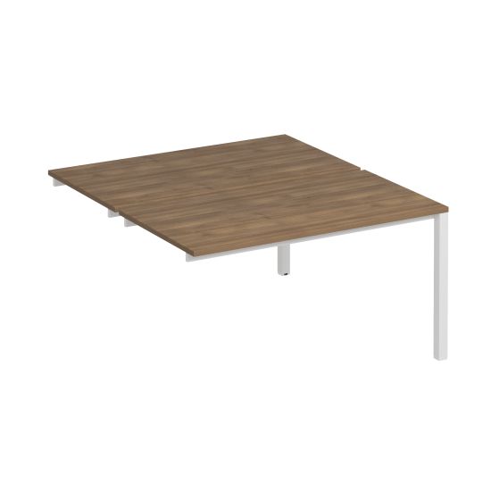 Секция стола рабочей станции на металлокаркасе КФ (2х140) дуб шамони темный / белый