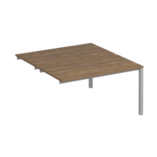 Секция стола рабочей станции на металлокаркасе КФ (2х140) дуб шамони темный / серый