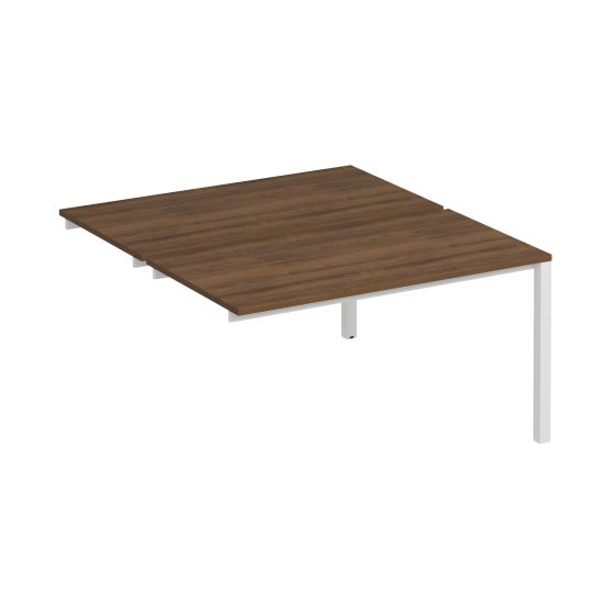 Секция стола рабочей станции на металлокаркасе КФ (2х140) французский орех / белый