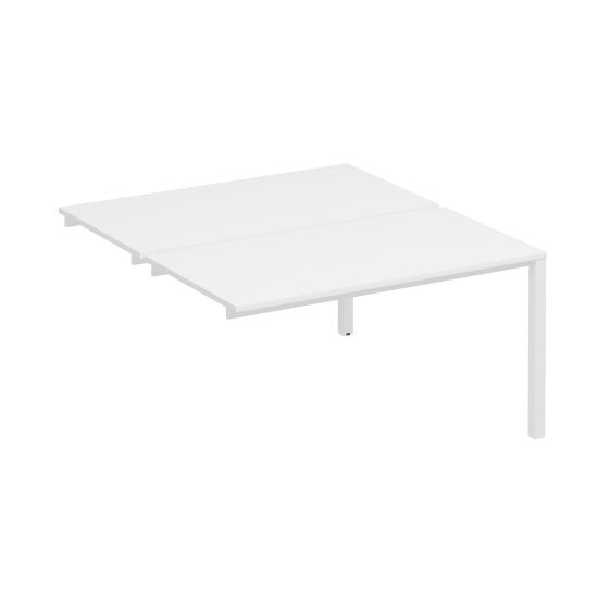 Секция стола рабочей станции на металлокаркасе КФ (2х140) белый премиум / белый