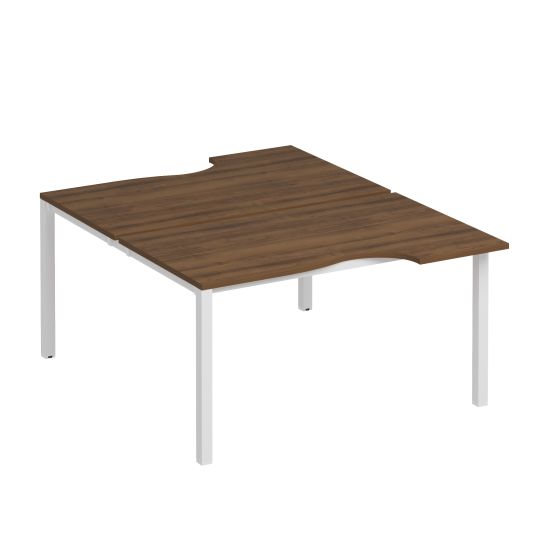 Рабочая станция со столами на каркасе КФ (2х140) французский орех / белый
