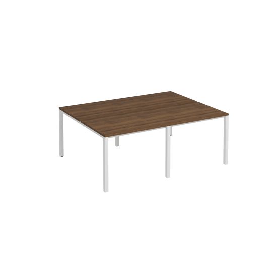 Рабочая станция на металлокаркасе КФ (4х100) французский орех / белый