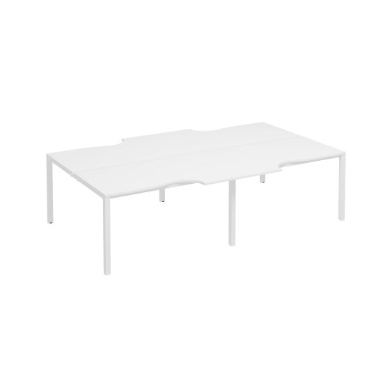 Рабочая станция со столами на металлокаркасе КФ (4х140) белый премиум / белый
