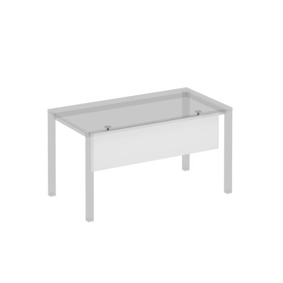 Экран стола защитный (ДСП) с кронштейнами для стола 140 на сером металлокаркасе МП2, КФ белый премиум