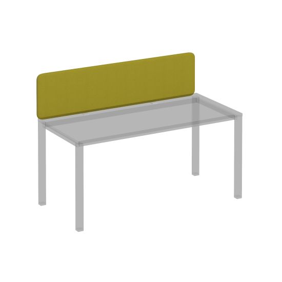 Экран настольный фронтальный тканевый с кронштейнами цвета белый для стола 160 фисташковый / металлокаркас белый