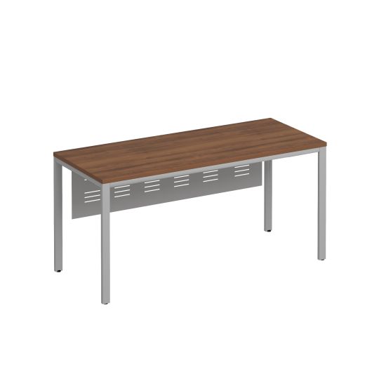 Стол письменный на металлокаркасе МП2 с металлическим экраном французский орех / серый