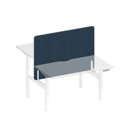 Экран настольный фронтальный тканевый с мягким наполнителем синий (Bahama Denim) / белый гладкий