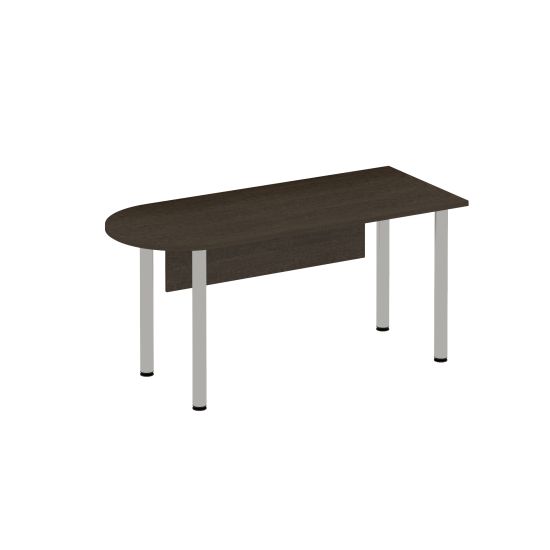 Стол полукруглый на опорах МХ с экраном ДСП венге темный