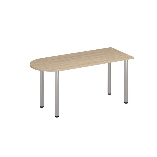 Стол письменный полукруглый на хромированных опорах вяз светлый