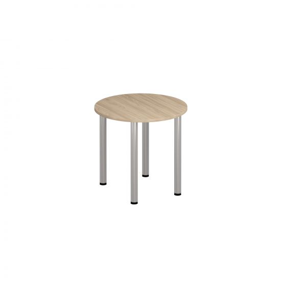 Стол для переговоров круглый на хромированных опорах вяз светлый