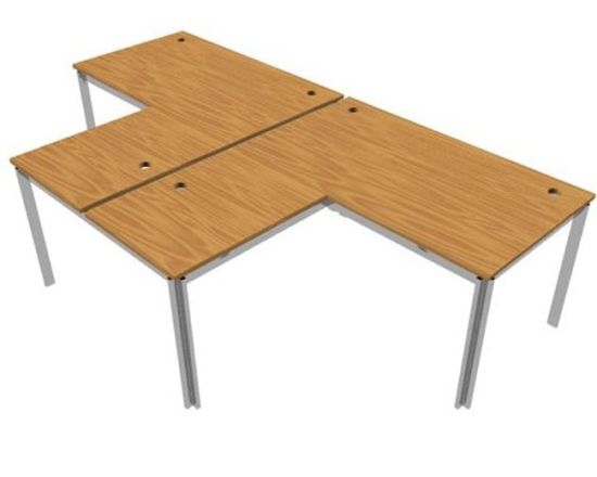 Композиция из 2-х L- образных рабочих мест серый